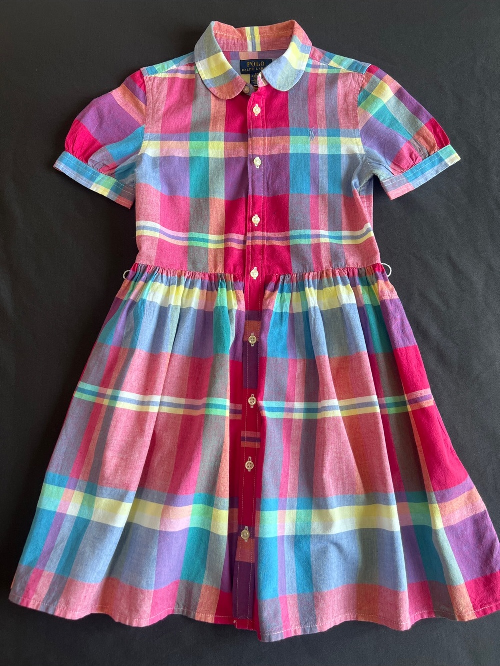 Polo by Ralph Lauren Pink Multi-Color Plaid Button-Front Dress